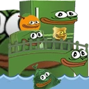 Fridgeonabridgeneararidgeandalsotheresacartridgetheretoowithanorangecleaningthegarbagewithabadge emoji