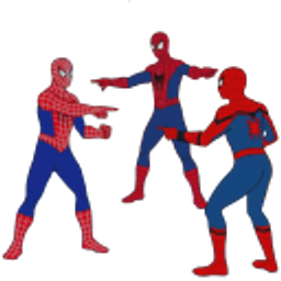 Three Spider Men Pointing emoji