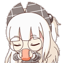 Anime Girl Coffee Relax emoji