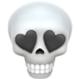 Heart Eyes Skull Dark emoji