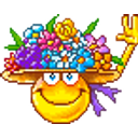 Flower Hat Waving emoji