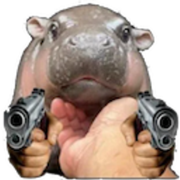 Moo Deng Pointing Guns emoji