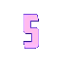 Number 5 Purple Glow emoji