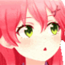 Pink Hair Surprised Face emoji