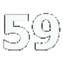 Number 59 White Shadow emoji