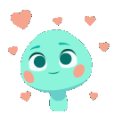 Blue Smile Heart Eyes emoji