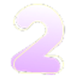 Number 2 Blue Shadow emoji