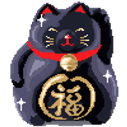 Lucky Cat Black emoji