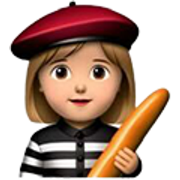 Mime Girl Holding Baguette emoji
