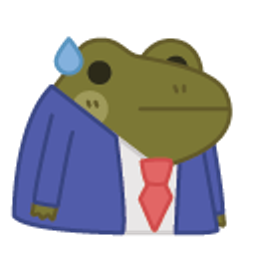 Sweat Corporate Frog emoji