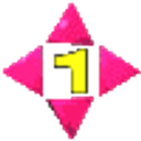 Pink Arrow Number One emoji
