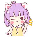 Girl Cat Ear Wave emoji