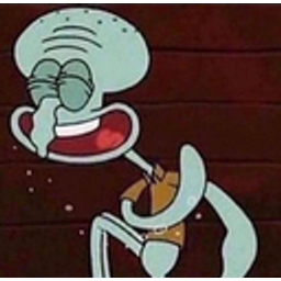 Squidward Laugh Eyesclosed emoji