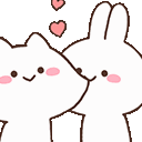 Cute Cat Bunny Kiss emoji
