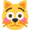 Cat Awkward Smile emoji