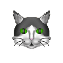 Gray Cat Green Eyes emoji