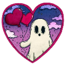 Ghost Heart Balloon emoji