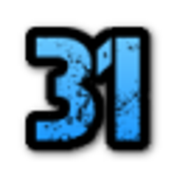 Number 31 Blue Splatter emoji
