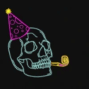 Birthdayskull Neon emoji