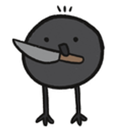 Black Bird Knife Face emoji