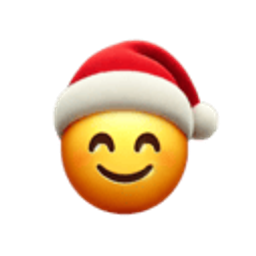Smiling Face Santa Hat emoji
