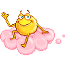 Wave Pink Cloud emoji