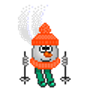 Downhill Ski Snowman emoji
