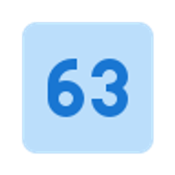 Number 63 Blue Block emoji