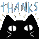 Black Cat Thanks emoji