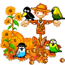 Autumn Scarecrow Birds emoji
