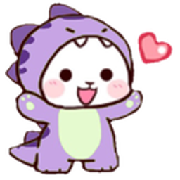 Cute Dino Hug Heart emoji