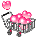 Shopping Cart Hearts emoji