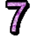 Number Seven Glitter emoji
