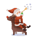 Santa Reindeer Partyhorn emoji