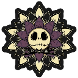 Skull Flower Grin emoji