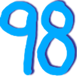 Blue Number 98 emoji