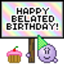 Belated Birthday emoji