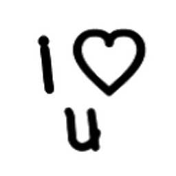 I Heart U Cursive emoji