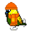 Ice Skating Bird Orange emoji