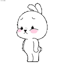 Shy Bunny Blush emoji