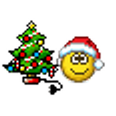 Smiley Santa Hat Tree emoji