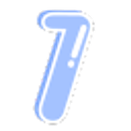 Number Seven Blue Outline emoji