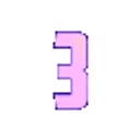 Number Three Purple emoji