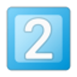 Number Two Blue Button emoji
