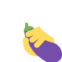 Hand Squeezing Eggplant emoji