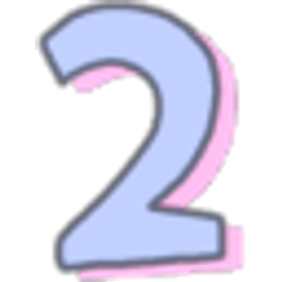 Number Two Blue Outline emoji