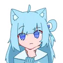 Blue Catgirl Thinking emoji