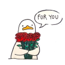 Duck Hug Roses For You emoji