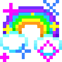 Pixel Rainbow emoji