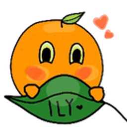 Cute Orange Ily Heart emoji
